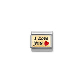 Nomination COMPOSABLE CLASSIC PLAETTCHEN Edelstahl, Email und 18k gold (55_(I love You))